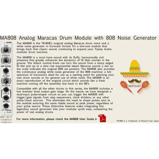 Tiptop Audio MA808 TR808 Maracas Generator – Image 2