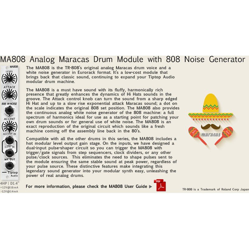Tiptop Audio MA808 TR808 Maracas Generator – Image 2