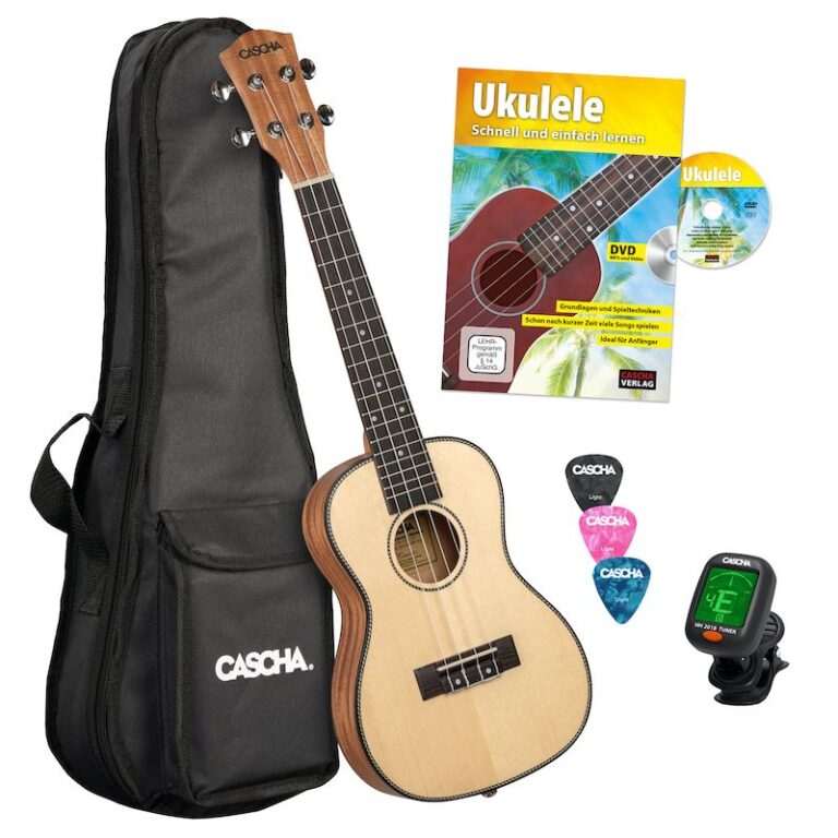 Ukukeke Solid Top Concert Premium Bundle Set CASCHA