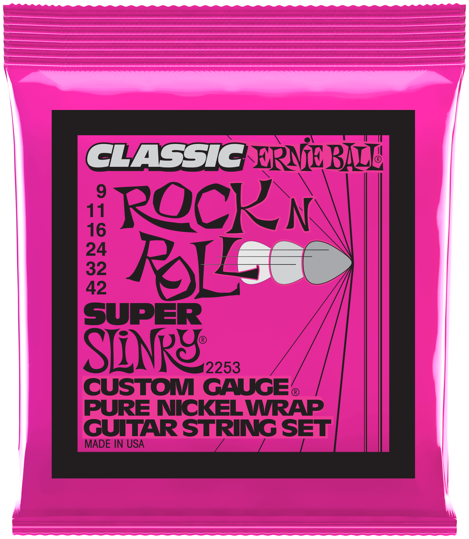 Ernie Ball Slinky Classic Rock n Roll Pure Nickel 9-42 – Image 1
