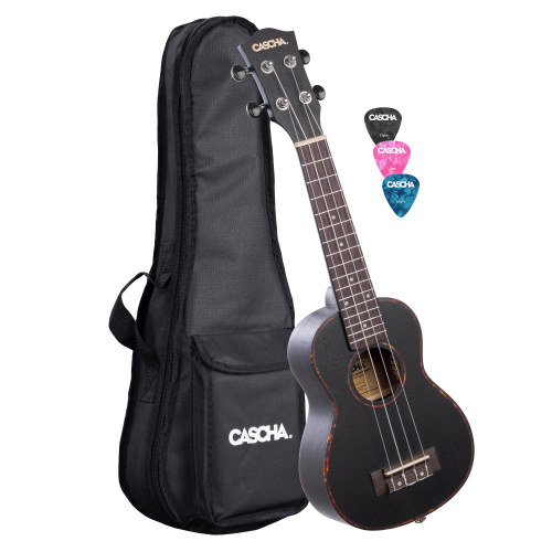 CASCHA Ukulele Soprano Mahogany Black