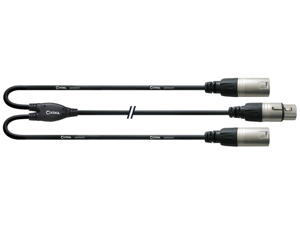 CORDIAL CFY 0.3 FMM câble Y-XLR, 0.3m – Image 1