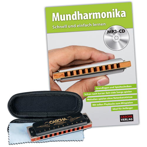 Harmonica Pro Blues Set + Book F + CD CASCHA